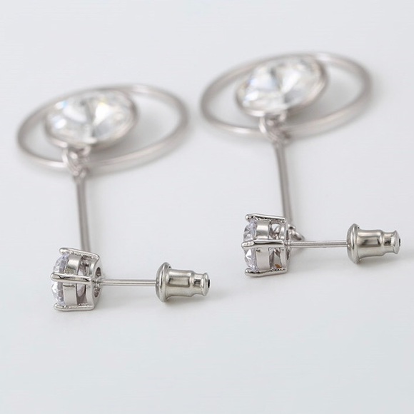 Pretty Swarovski Drop Hoop Earrings - Picture 5 of 10